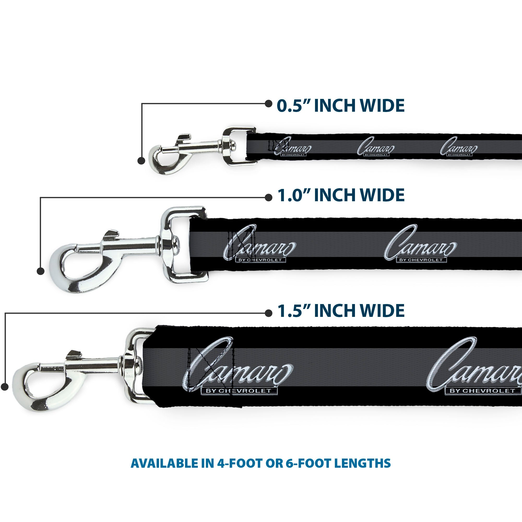 Dog Leash - 1969 CAMARO BY CHEVROLET Emblem/Stripe Black/Gray/Silver
