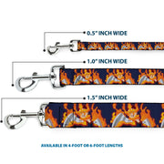 Dog Leash - My Hero Academia Flame Hero Endeavor Pose Blue