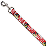 Dog Leash - COWBOY BEBOP Spike and Faye Back to Back Pose and Title Logo Red/White