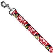Dog Leash - COWBOY BEBOP Spike and Faye Back to Back Pose and Title Logo Red/White