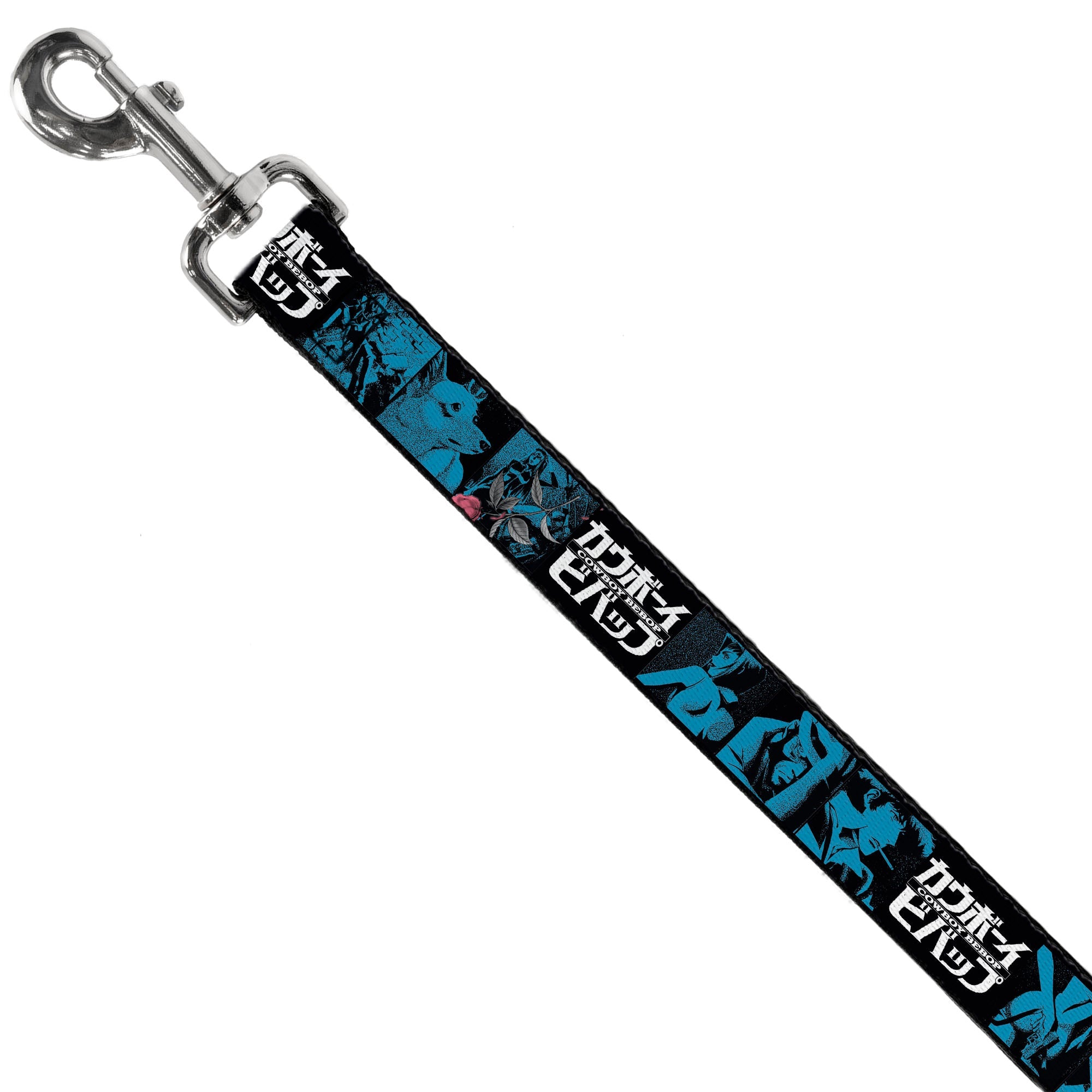 Dog Leash - COWBOY BEBOP Title Logo and Character Blocks Black/Blues