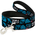Load image into Gallery viewer, Dog Leash - COWBOY BEBOP Title Logo and Character Blocks Black/Blues
