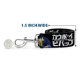 Load image into Gallery viewer, Dog Leash - COWBOY BEBOP Spike and Vicious Pose and Title Logo Black/Blues
