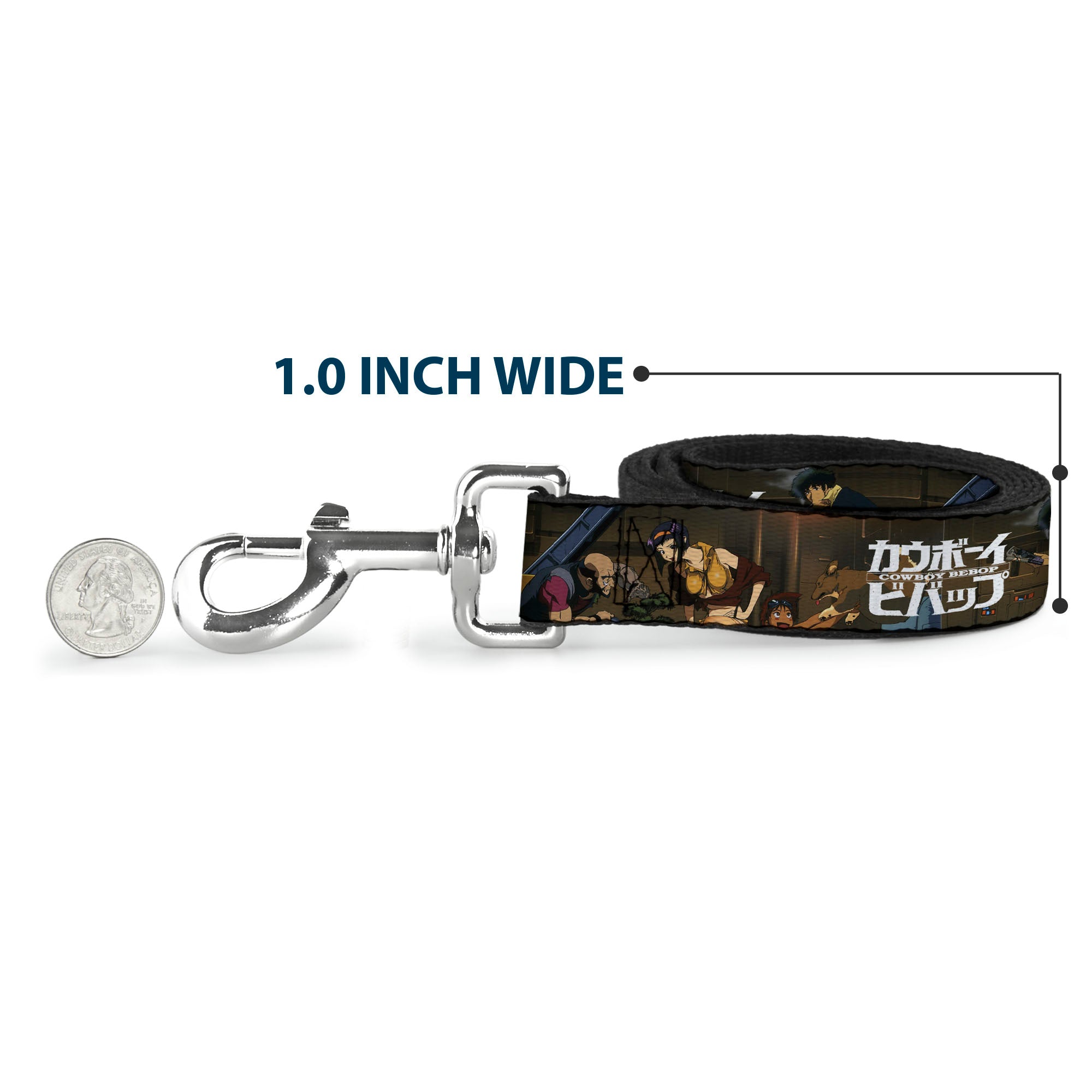 Dog Leash - COWBOY BEBOP Jet Black and Crew Bonsai Tree Scene and Title Logo