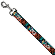 Dog Leash - COWBOY BEBOP Spike and Faye Brick Pose and Title Logo Blues/Reds