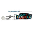 Load image into Gallery viewer, Dog Leash - COWBOY BEBOP Spike and Faye Brick Pose and Title Logo Blues/Reds
