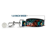 Dog Leash - COWBOY BEBOP Spike and Faye Brick Pose and Title Logo Blues/Reds