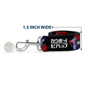 Dog Leash - COWBOY BEBOP Spike Pose and Crew Collage and Title Logo Black