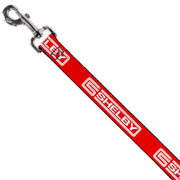Dog Leash - Carroll Shelby CS SHELBY Racing Logo Block Red/White