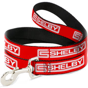 Dog Leash - Carroll Shelby CS SHELBY Racing Logo Block Red/White