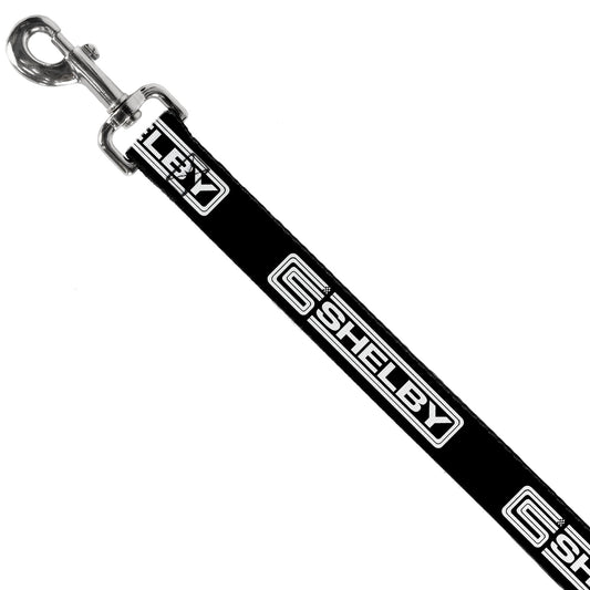 Dog Leash - Carroll Shelby CS SHELBY Racing Logo Block Black/White
