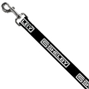 Dog Leash - Carroll Shelby CS SHELBY Racing Logo Block Black/White