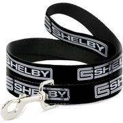 Dog Leash - Carroll Shelby CS SHELBY Racing Logo Block Black/White