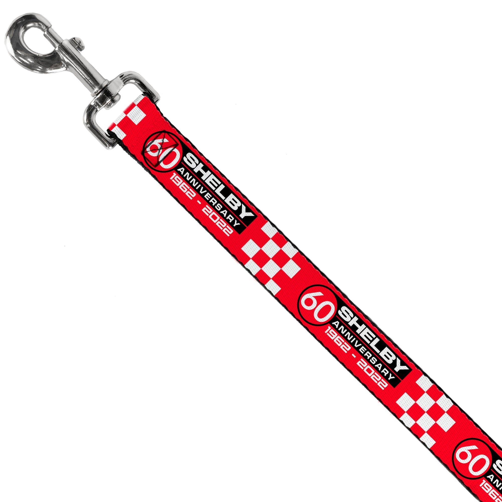 Dog Leash - SHELBY 60th ANNIVERSARY Checker Red/Black/White