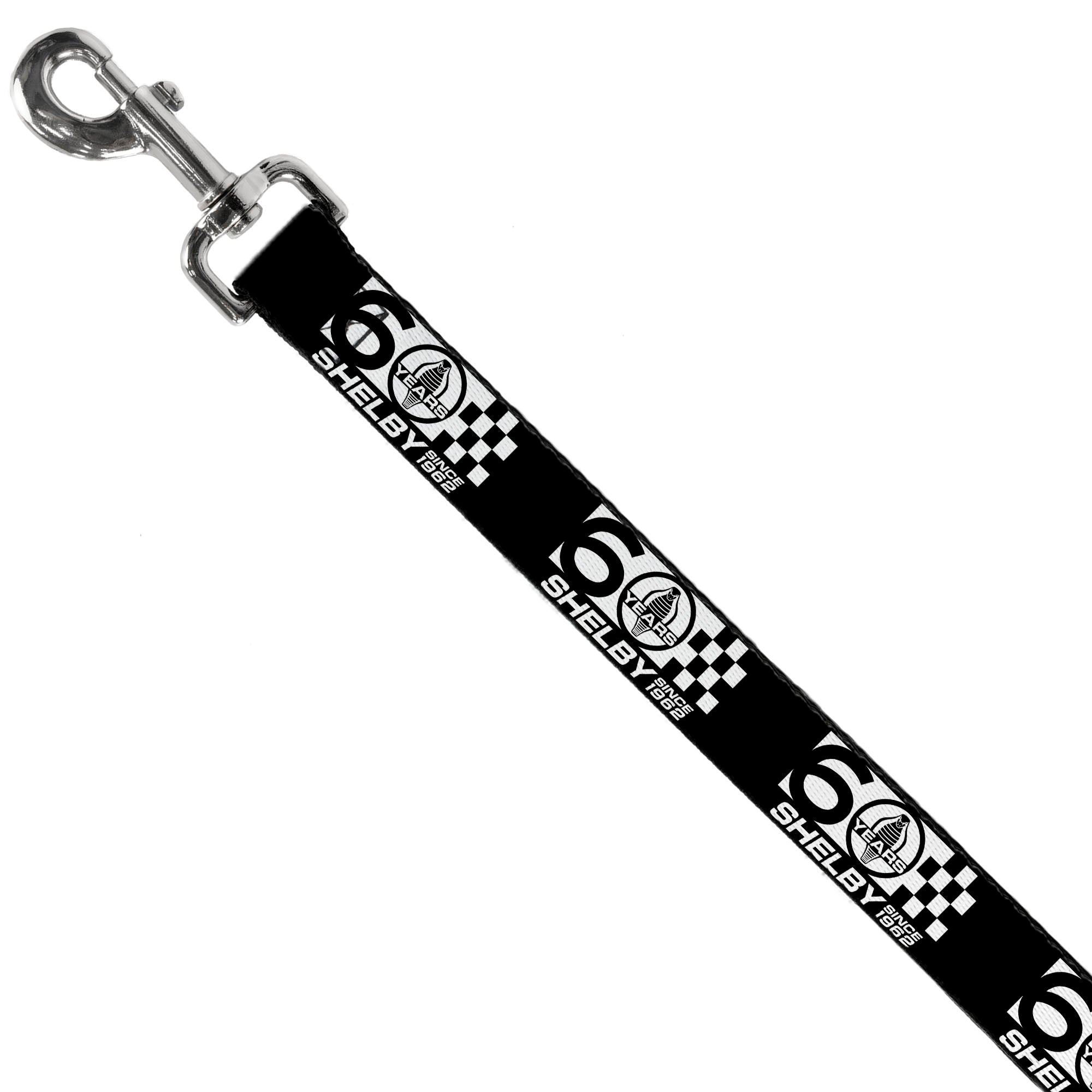 Dog Leash - SHELBY 60 YEARS SINCE 1962 Checker Black/White