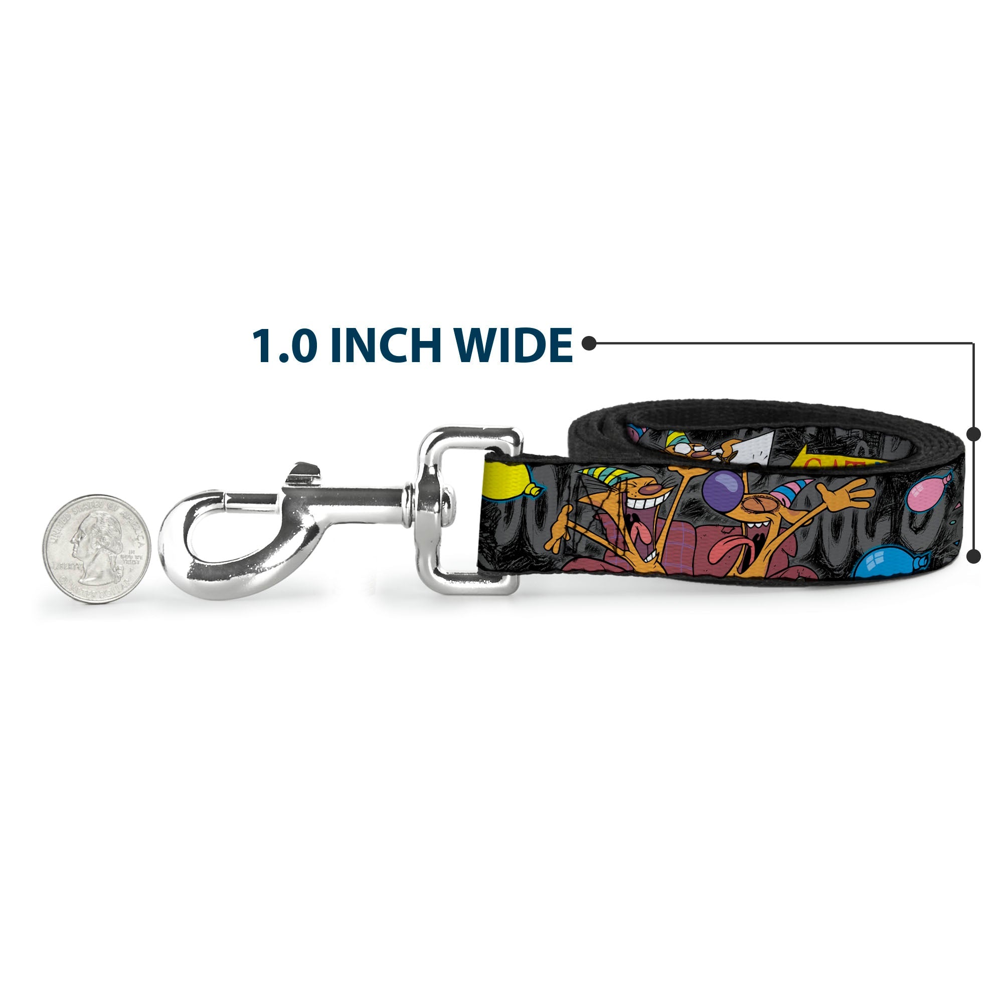 Dog Leash - CatDog Party/Balloons/CATDOG Logo Gray/Black/Multi Color