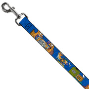 Dog Leash - CatDog Hanging Out Poses Blue