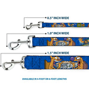 Dog Leash - CatDog Hanging Out Poses Blue