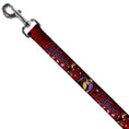 Load image into Gallery viewer, Dog Leash - CATWOMAN Bombshell Pose/Diamonds Red/Purple/Black
