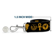 Dog Leash - Black Adam Justice Society Icons Black/Orange