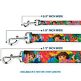 Load image into Gallery viewer, Dog Leash - DORA THE EXPLORER Dora Poses/Floral Collage Orange/Pink
