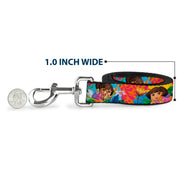 Dog Leash - DORA THE EXPLORER Dora Poses/Floral Collage Orange/Pink