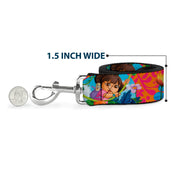 Dog Leash - DORA THE EXPLORER Dora Poses/Floral Collage Orange/Pink