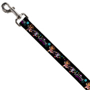Dog Leash - Dora & Boots Pose/Floral LET'S PLAY!/VAMOS A JUGAR! Black/White/Multi Color