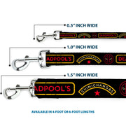 Dog Leash - DEADPOOL'S CHIMICHANGAS and Logo Black/Gold/Red