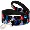 Load image into Gallery viewer, Southlake Paws dog leash featuring Ariel and Ursula scenes from The Little Mermaid, with a durable black handle and clip.
