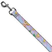 Dog Leash - Tinker Bell Poses/Flowers/Stars/Skull Purple