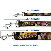 Dog Leash - Ariel Poses w/Flounder Green/Blue Fade