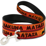 Dog Leash - Lion King HAKUNA MATATA Sunset Oranges/Black