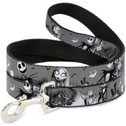 Dog Leash - NBC Jack & Sally Cemetery Scene Gray/Black/White