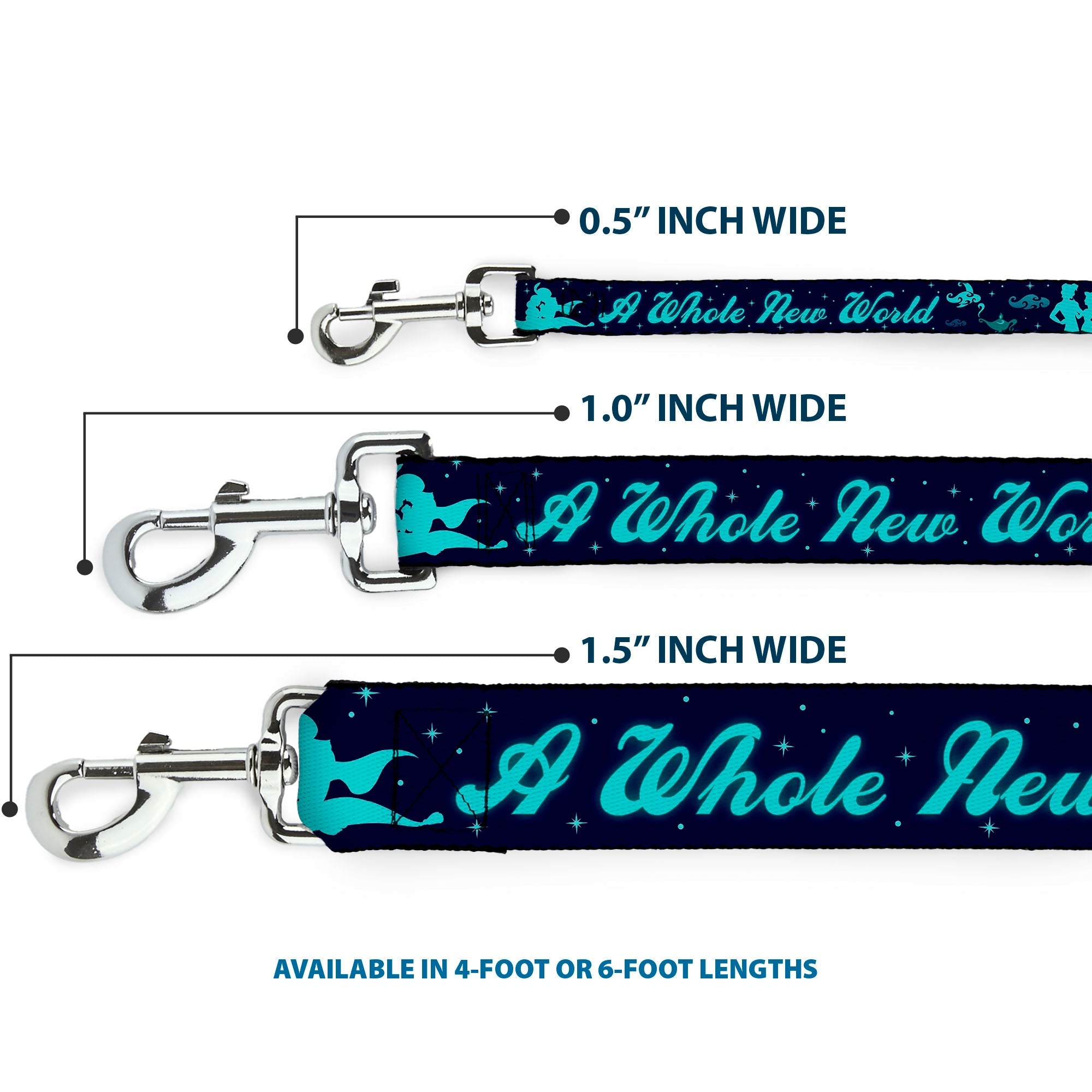 Dog Leash - Aladdin & Jasmine Silhouette A WHOLE NEW WORLD