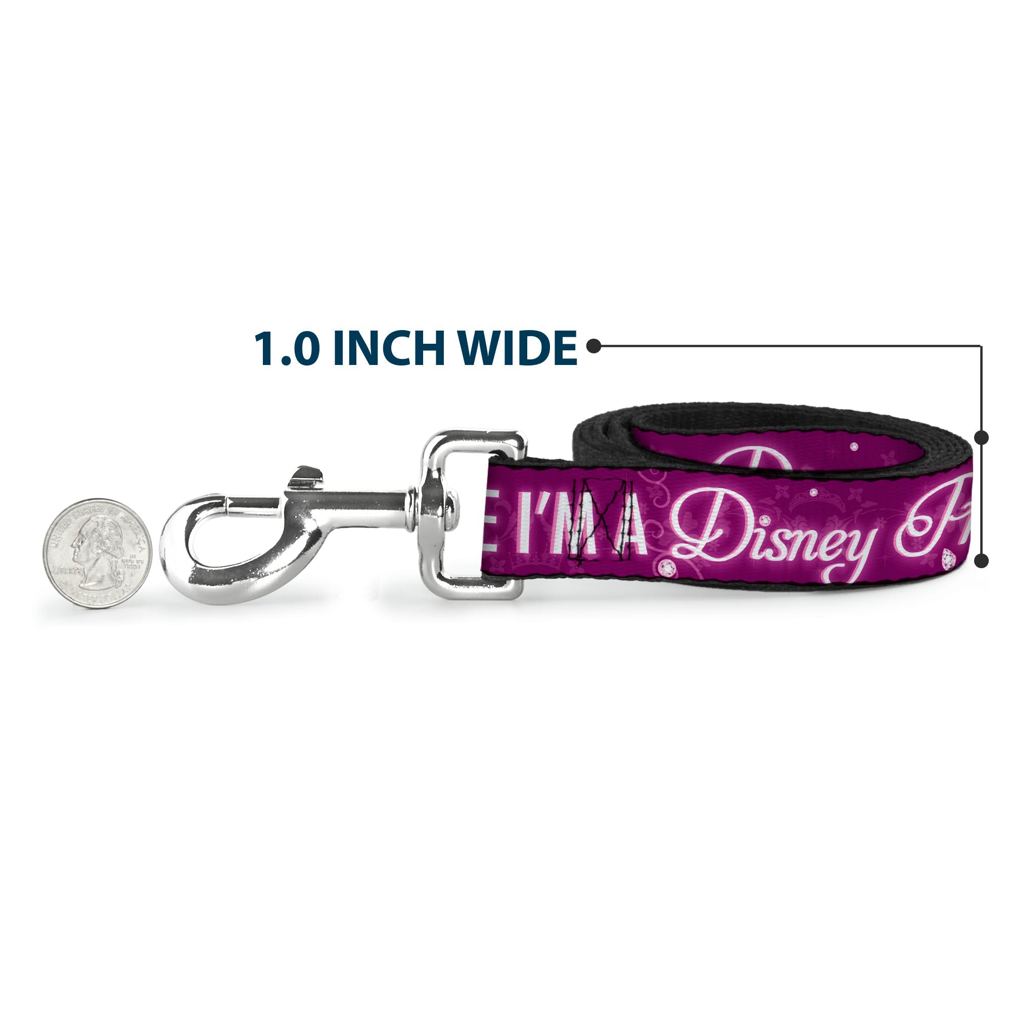Dog Leash - I'M 99.9% SURE I'M A DISNEY PRINCESS Pinks/White