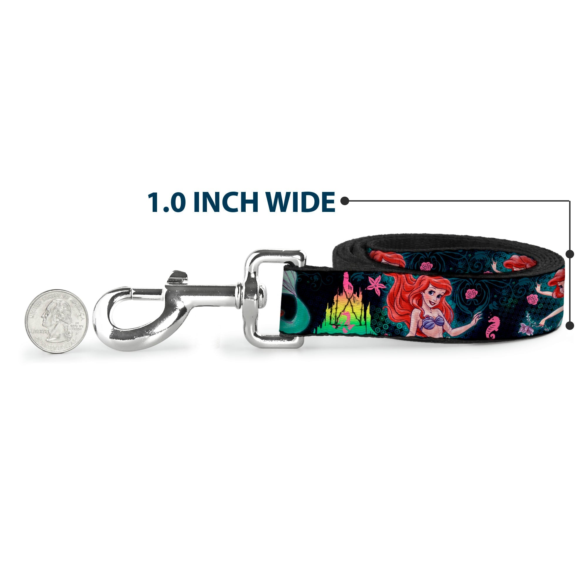 Dog Leash - Ariel Underwater Poses/Palace Silhouette
