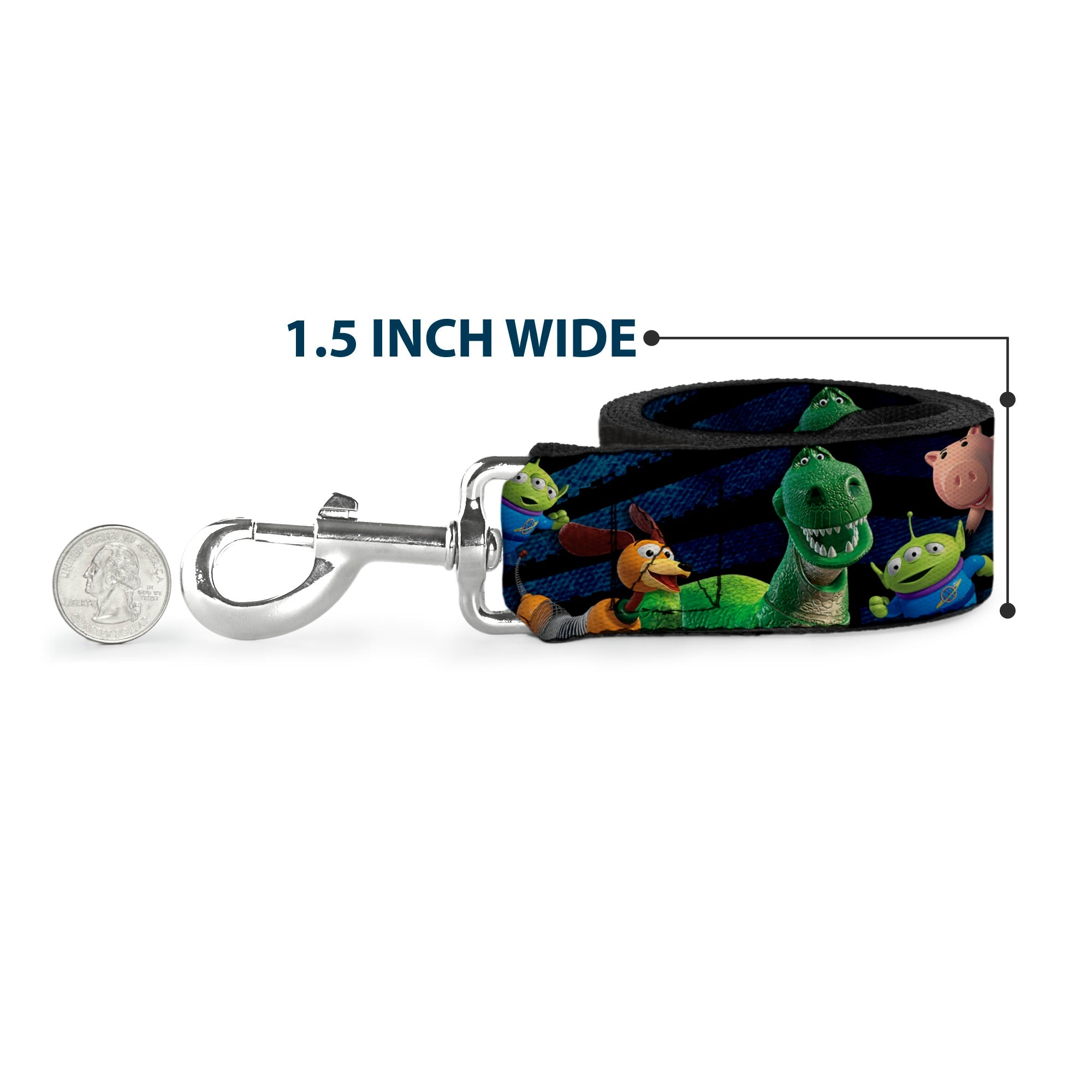 Dog Leash - Toy Story Characters Running Denim Rays