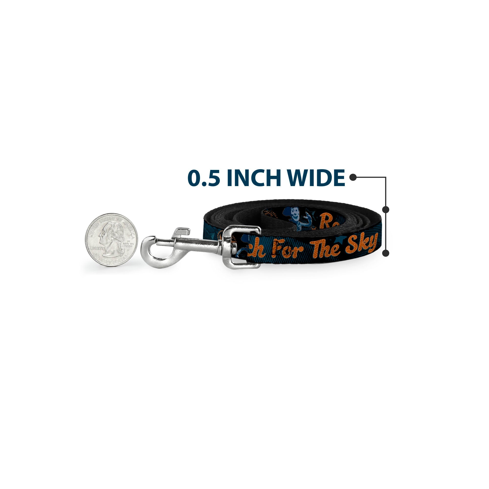 Dog Leash - Woody REACH FOR THE SKY Denim Blue Print