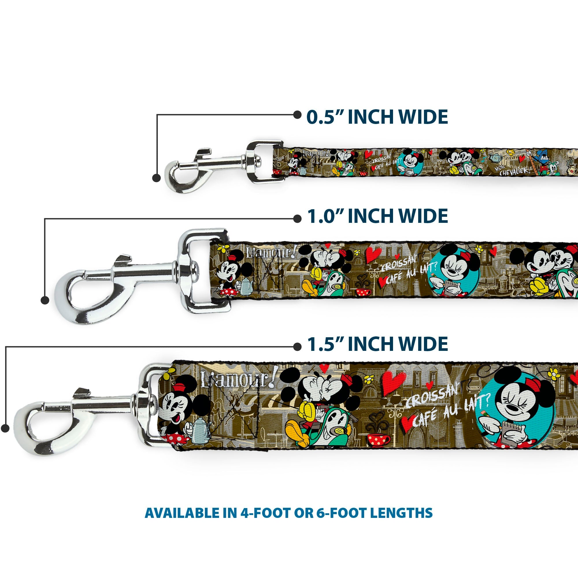 Dog Leash - Mickey & Minnie Croissant de Triomphe Scenes