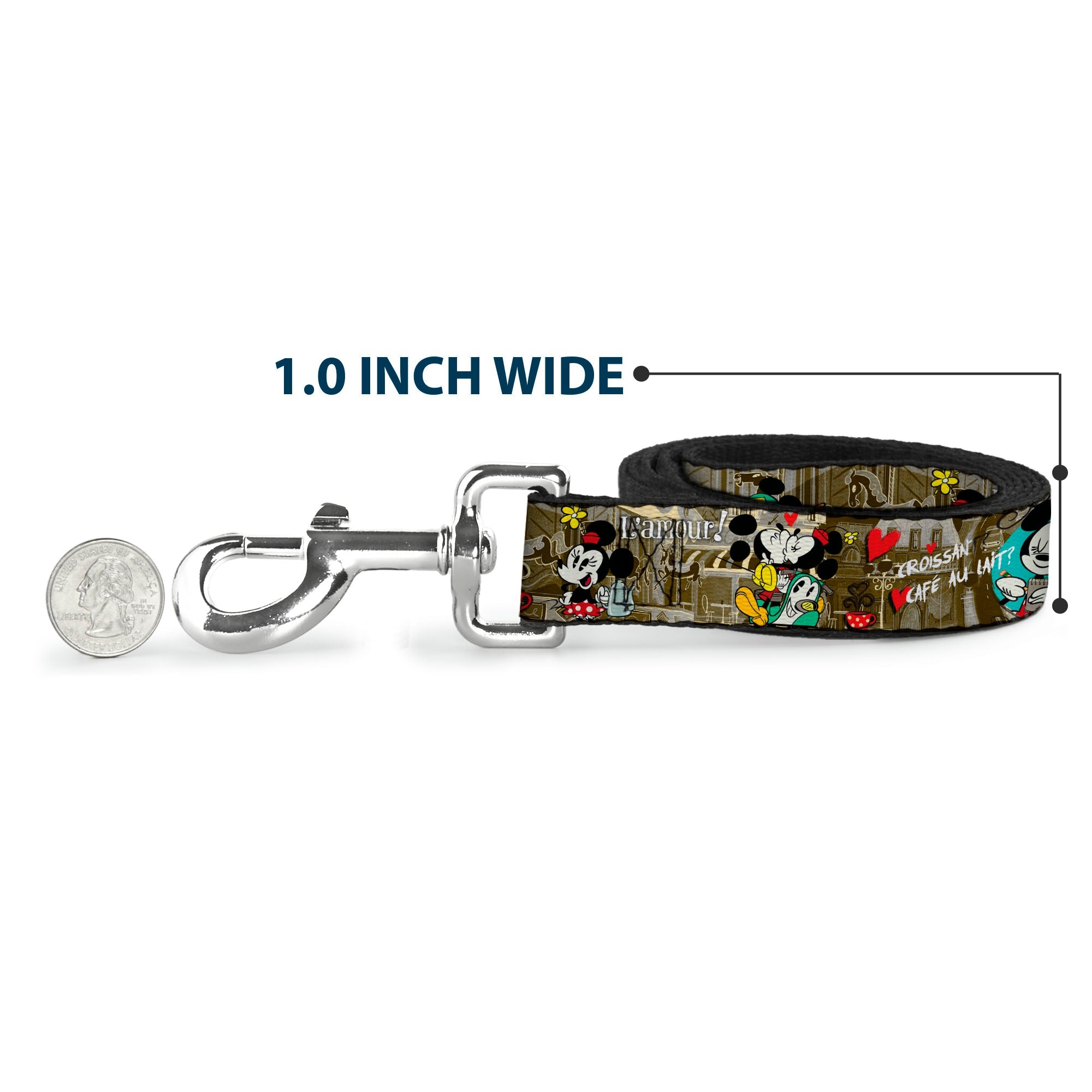 Dog Leash - Mickey & Minnie Croissant de Triomphe Scenes