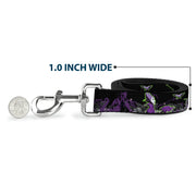 Dog Leash - Maleficent & Diablo Black Roses/Purples