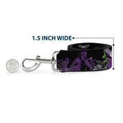 Dog Leash - Maleficent & Diablo Black Roses/Purples