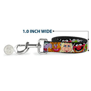 Dog Leash - Muppets Faces CLOSE-UP Black