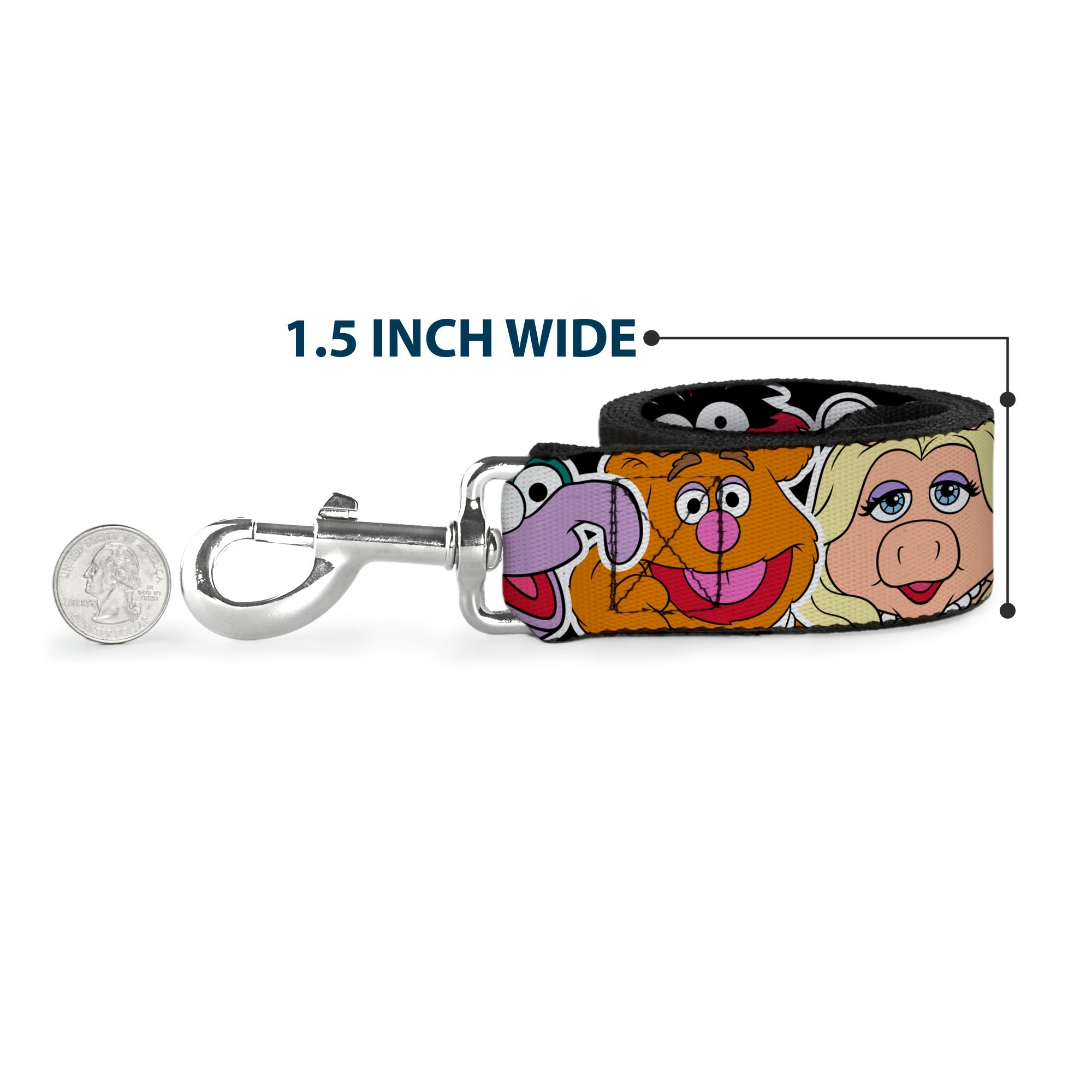 Dog Leash - Muppets Faces CLOSE-UP Black