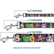 Dog Leash - Mini Minnie Fashion Poses/Polka Dot Black/White/Multi Color