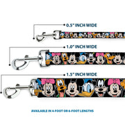 Dog Leash - Classic Disney Character Faces Black