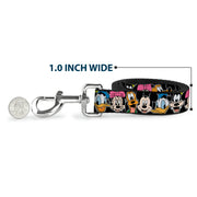 Dog Leash - Classic Disney Character Faces Black