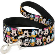 Dog Leash - Classic Disney Character Faces Black