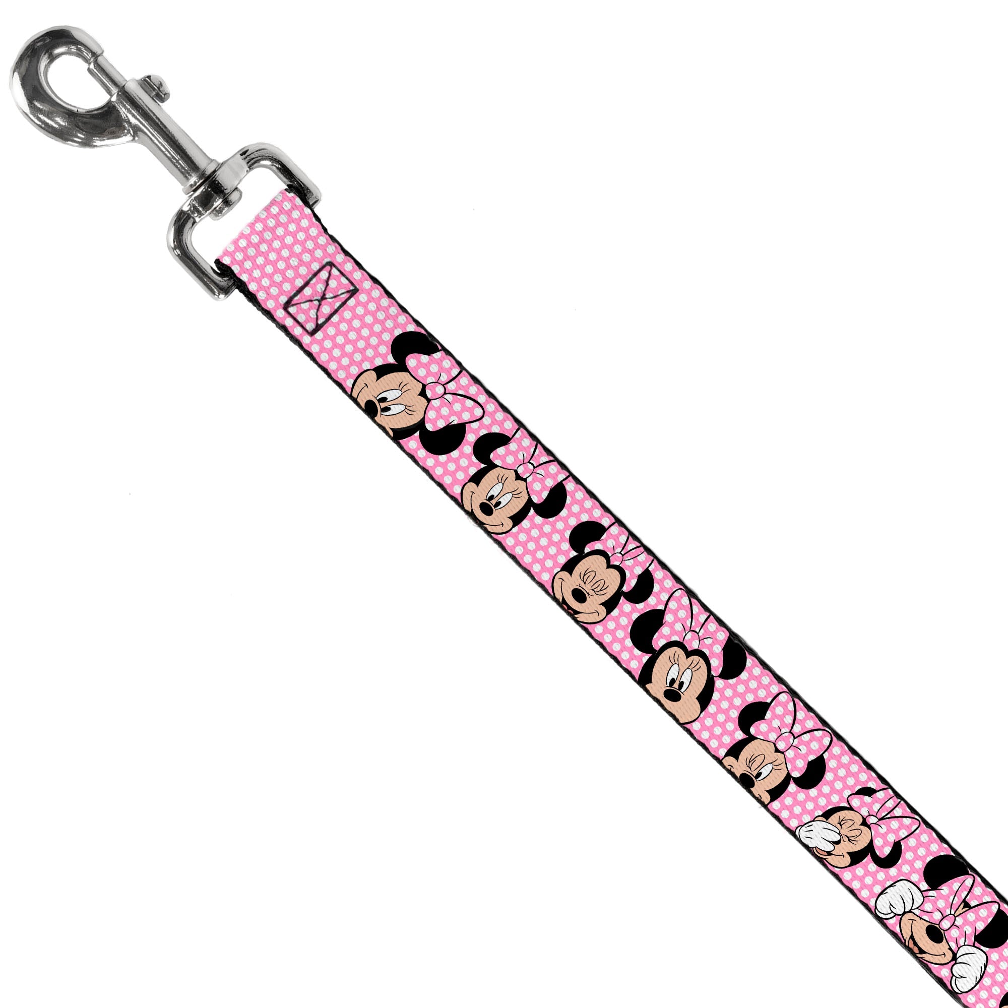 Dog Leash - Minnie Mouse Expressions Polka Dot Pink/White